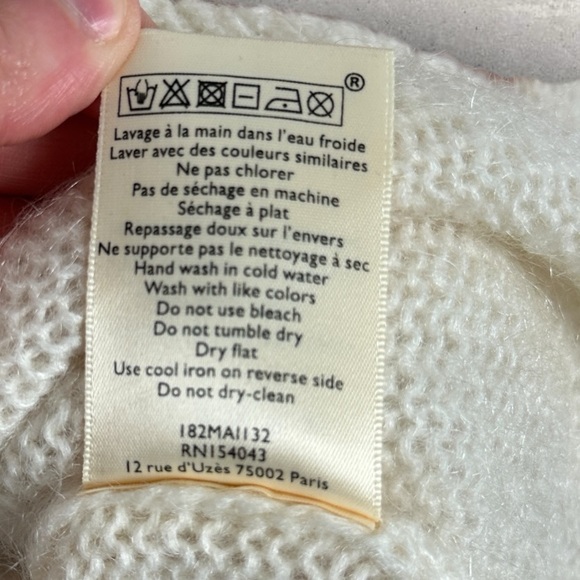 Sezane Joy Jumper Sweater Mohair Merino Wool Brown Ecru Size Small French Knit S - Picture 8 of 16